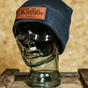 Brown Rectangle Leather Patch Beanies (Various Colours)