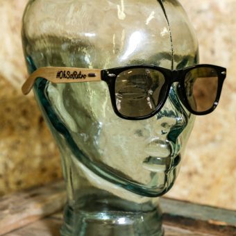 #OhSoRetro Green Lensed Bamboo Armed Sunglasses