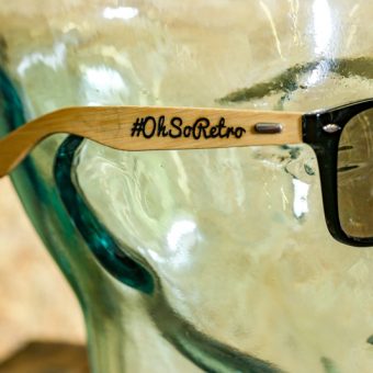 #OhSoRetro Green Lensed Bamboo Armed Sunglasses - Image 2