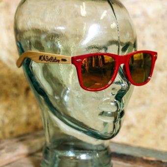#OhSoRetro All Red Bamboo Armed Sunglasses