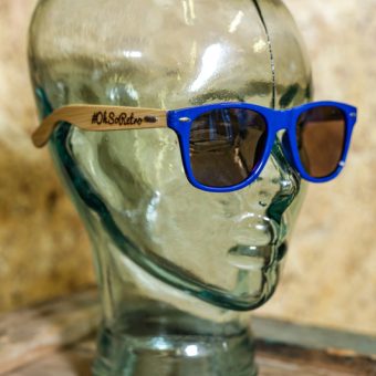 #OhSoRetro All Blue Bamboo Armed Sunglasses
