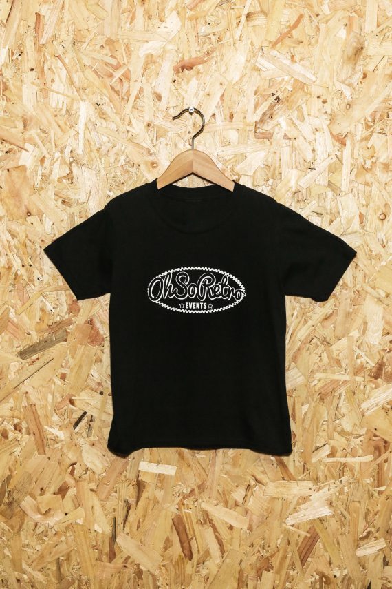Black With White Oval Logo Tshirt
