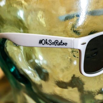 #OhSoRetro White Plastic Sunglasses - Image 2