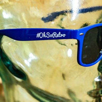 #OhSoRetro Dark Blue Plastic Sunglasses - Image 2