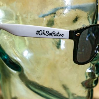 #OhSoRetro White & Black Two Tone Plastic Sunglasses - Image 2