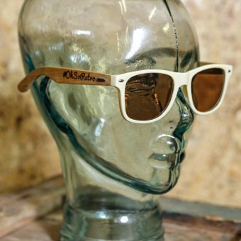 #OhSoRetro Coffee & Cream Bamboo Armed Sunglasses