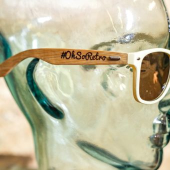 #OhSoRetro Coffee & Cream Bamboo Armed Sunglasses - Image 2