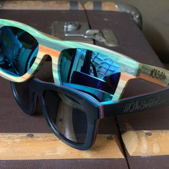 #OhSoRetro Coloured Skatewood Polarised Lensed Sunglasses - Image 5