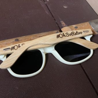 #OhSoRetro Coffee & Cream Bamboo Armed Sunglasses - Image 4
