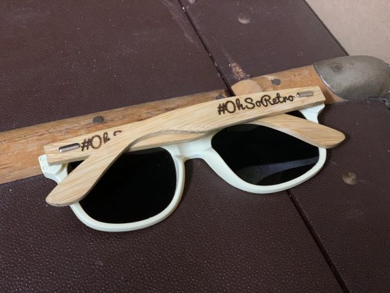 #OhSoRetro Coffee & Cream Bamboo Armed Sunglasses - Image 4