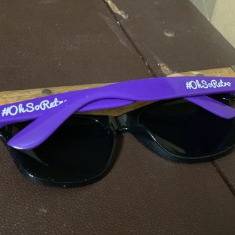 #OhSoRetro Purple and Black Two Tone Plastic Sunglasses - Image 3