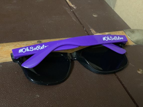 #OhSoRetro Purple and Black Two Tone Plastic Sunglasses - Image 3
