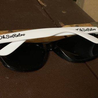 #OhSoRetro White & Black Two Tone Plastic Sunglasses - Image 3