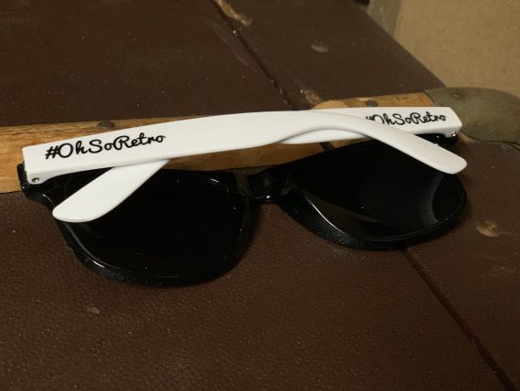 #OhSoRetro White & Black Two Tone Plastic Sunglasses - Image 3