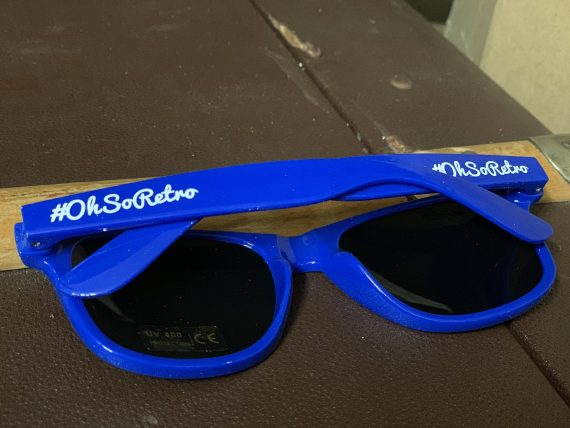 #OhSoRetro Dark Blue Plastic Sunglasses - Image 4