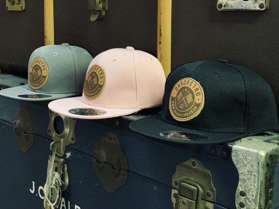 Kids Brown Leather Round Patch Snapback (Black/Grey/Pink) - Image 3