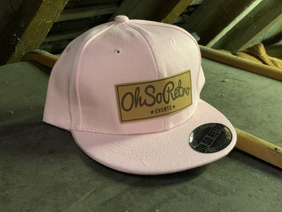 Kids Brown Leather Rectangle Patch Snapback (Black/Grey/Pink) - Image 8