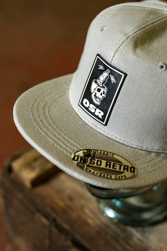 Skull Spark Plug Patch Snapback (Burgundy or Grey)