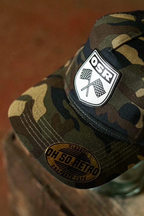 Camo OSR Flag Leather Patch Trucker Caps
