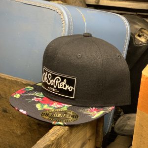 Floral Peaked Rectangle Logo Leather Patch Snapback (Red or Yellow)
