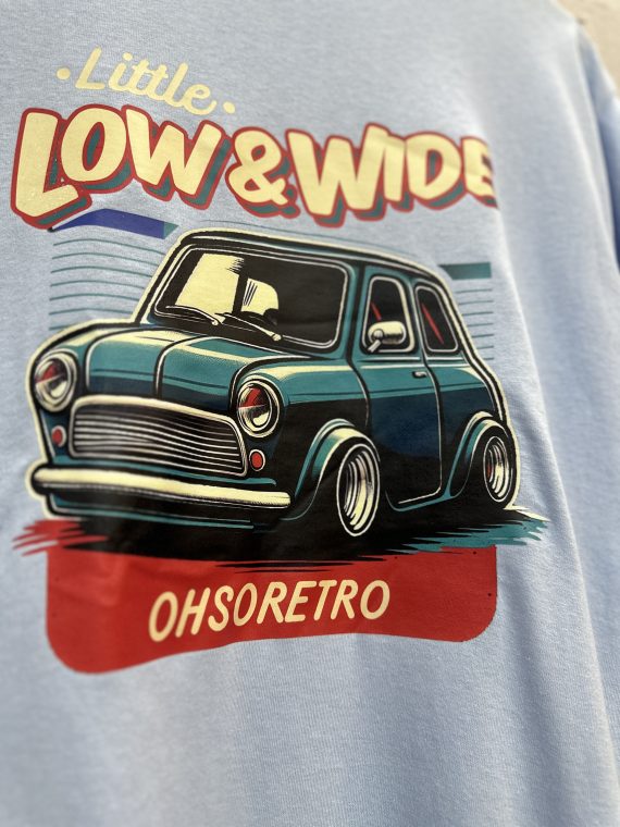 Little, Low, Wide Mini Tshirt (Blue or Grey) - Image 2